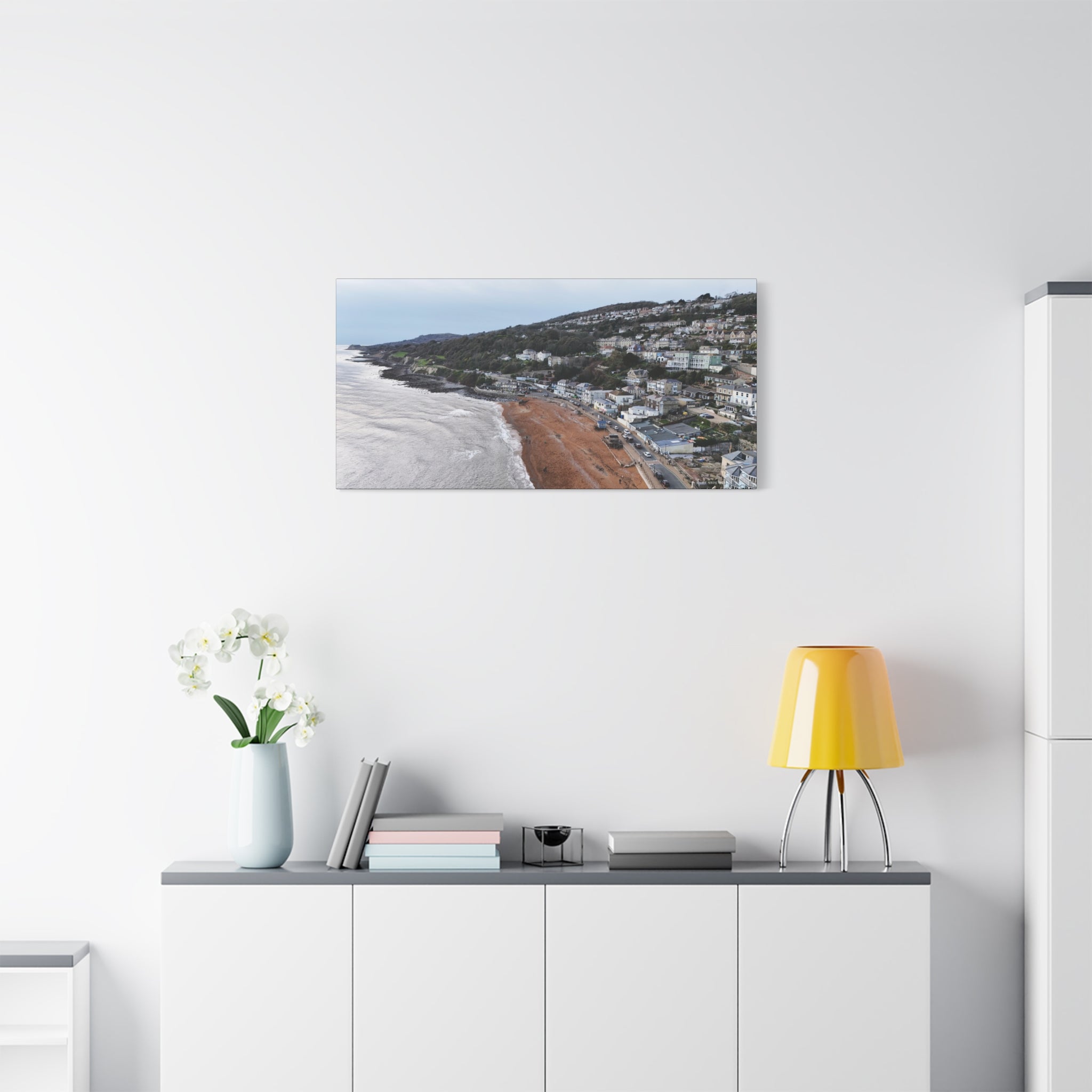 Isle of Wight Aerial Canvas Print — Ventnor Beach Stretched Wall Art