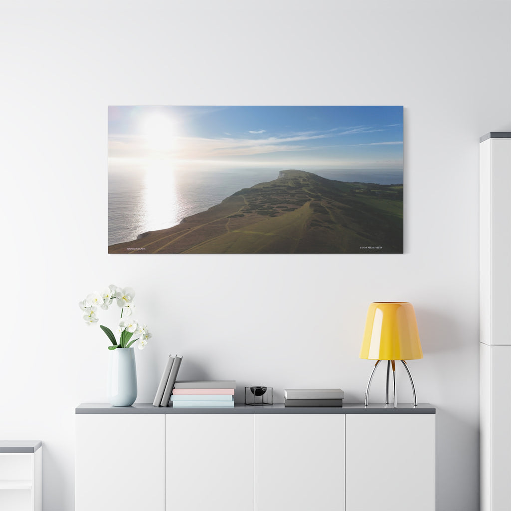 Isle of Wight Aerial Canvas Print — Tennyson to the Needles Stretched Wall Art