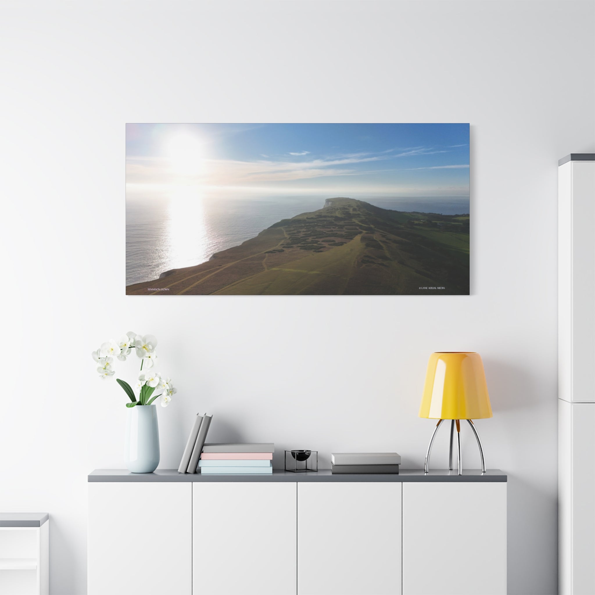 Isle of Wight Aerial Canvas Print — Tennyson to the Needles Stretched Wall Art