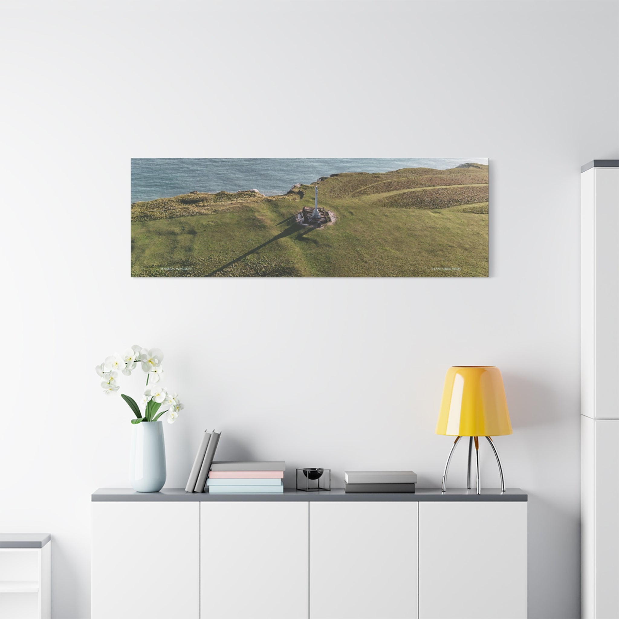 Isle of Wight Panoramic Canvas Print — Tennyson Monument Stretched Wall Art