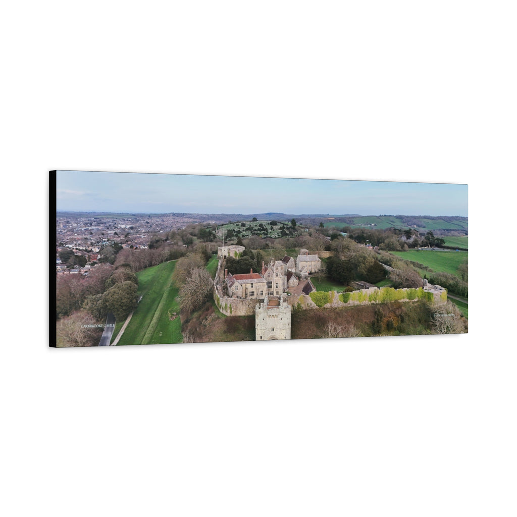 Isle of Wight Panoramic Canvas Print — Carisbrooke Castle Stretched Wall Art