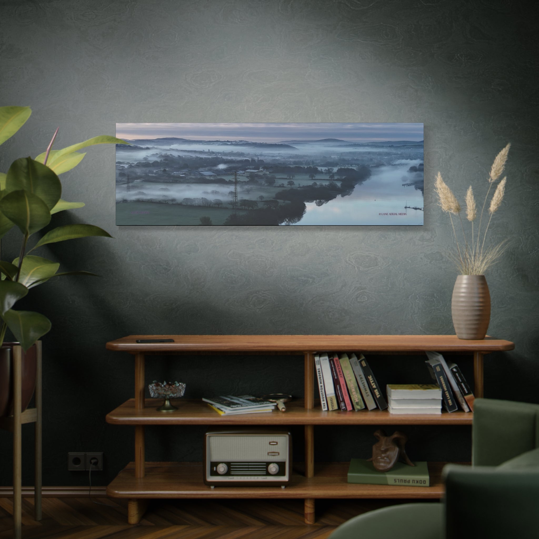 Isle of Wight Panoramic Canvas Print — Misty River Medina Foggy Landscape Wall Art