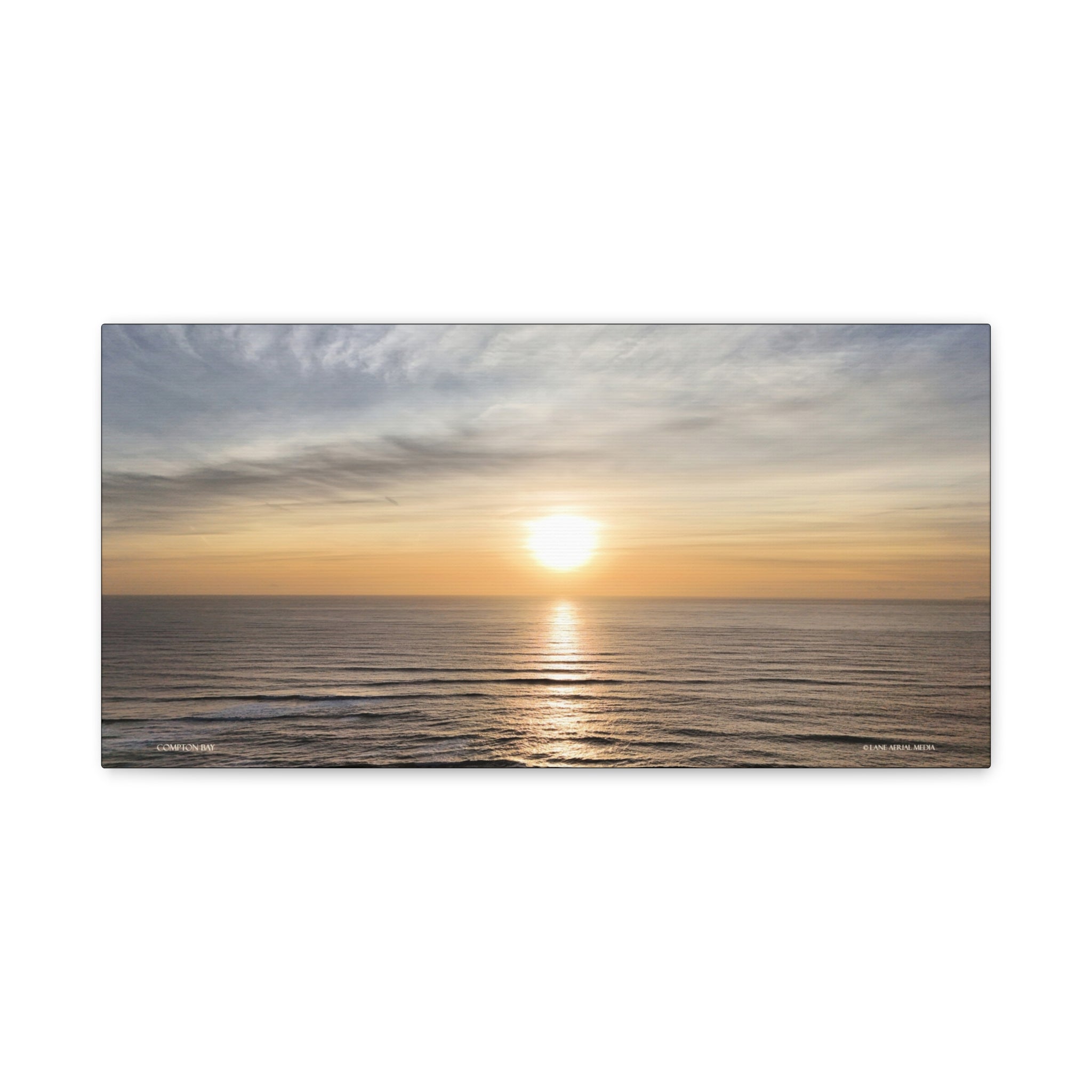 Isle of Wight Canvas Print — Compton Bay Sunset Matte Stretched Wall Art