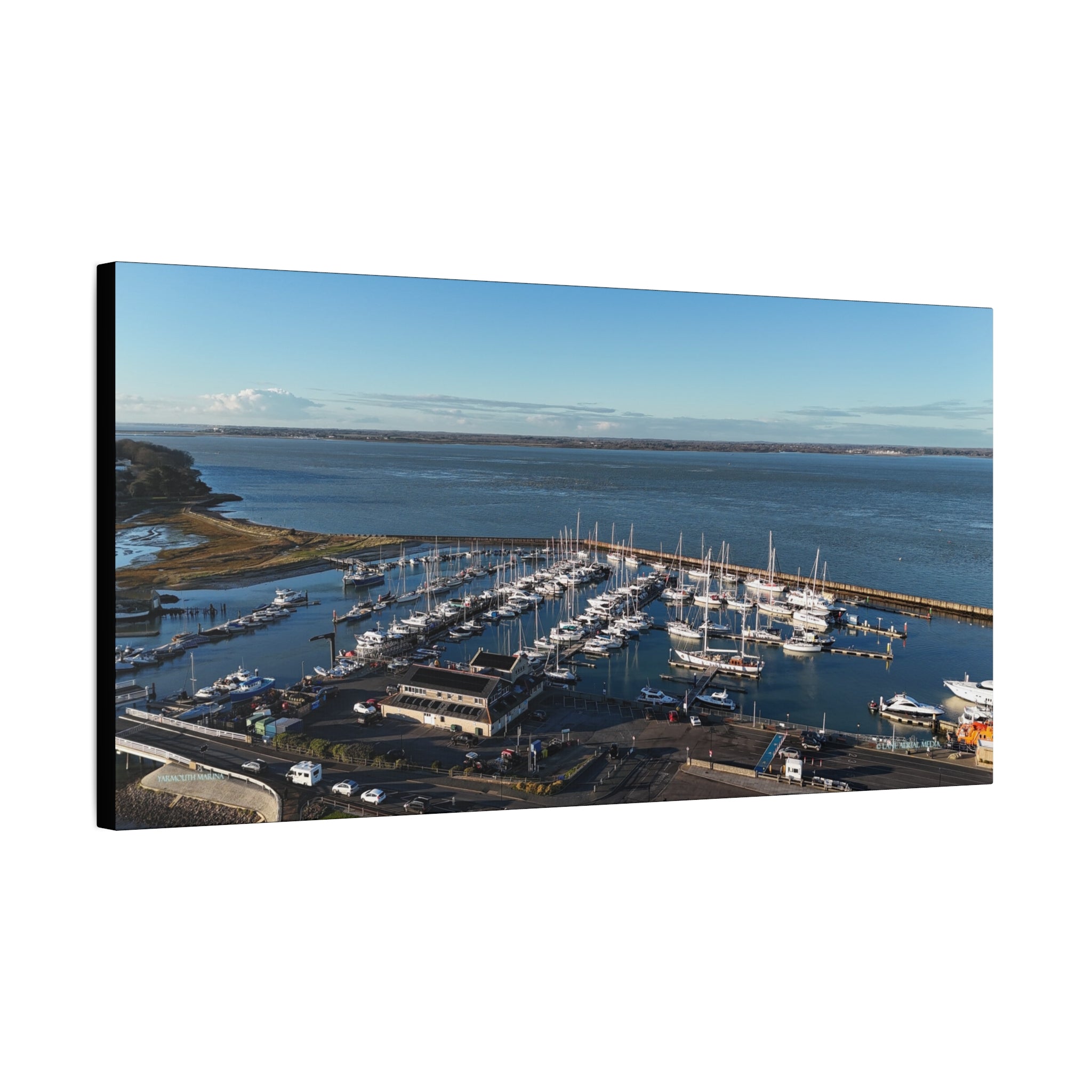 Isle of Wight Canvas Print — Yarmouth Marina Stretched Matte Wall Art