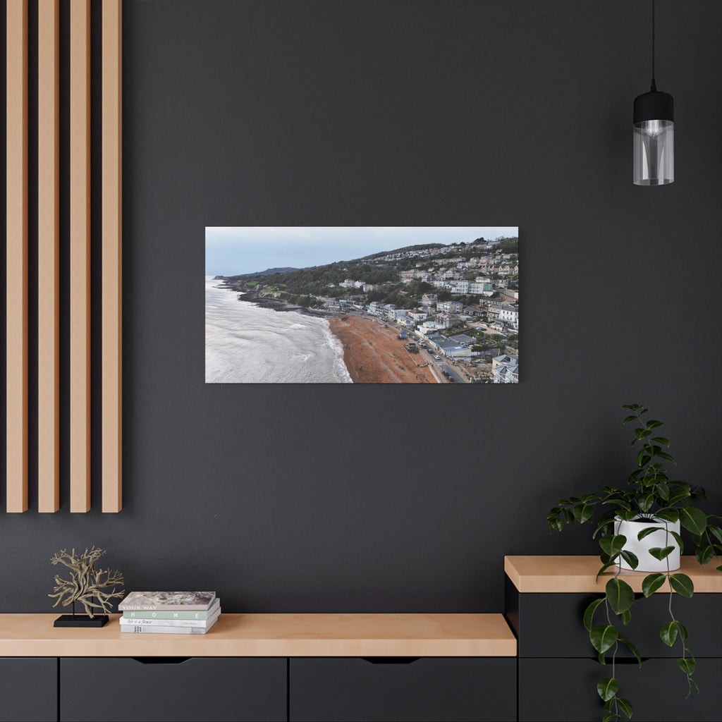 Isle of Wight Aerial Canvas Print — Ventnor Beach Stretched Wall Art