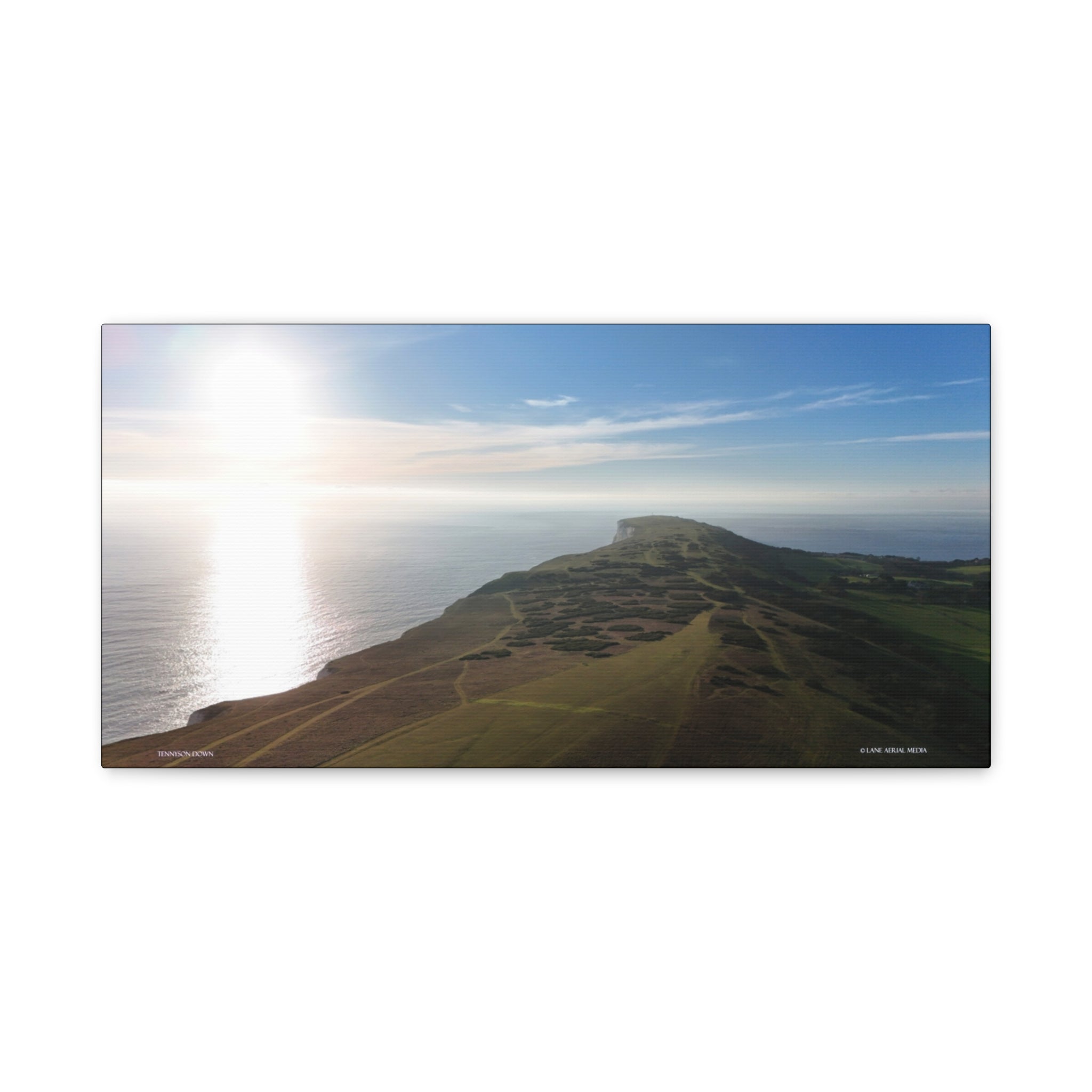 Isle of Wight Aerial Canvas Print — Tennyson to the Needles Stretched Wall Art