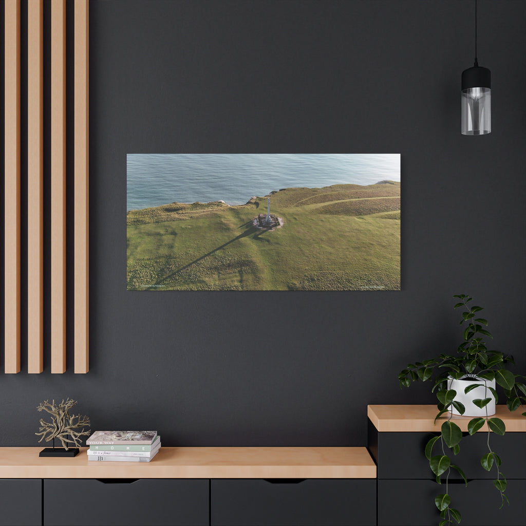 Isle of Wight Aerial Canvas Print — Tennyson Monument Panoramic Wall Art