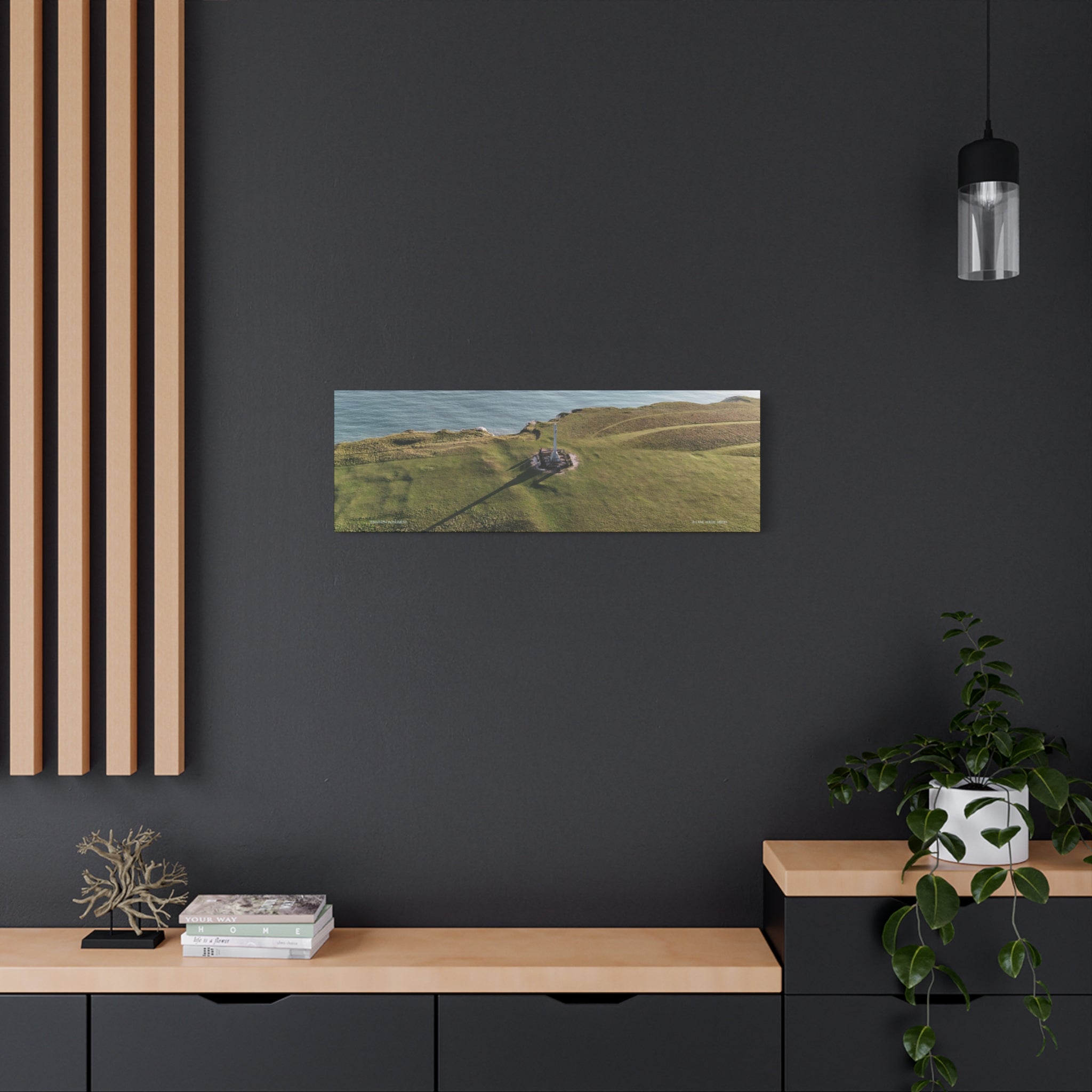 Isle of Wight Panoramic Canvas Print — Tennyson Monument Stretched Wall Art