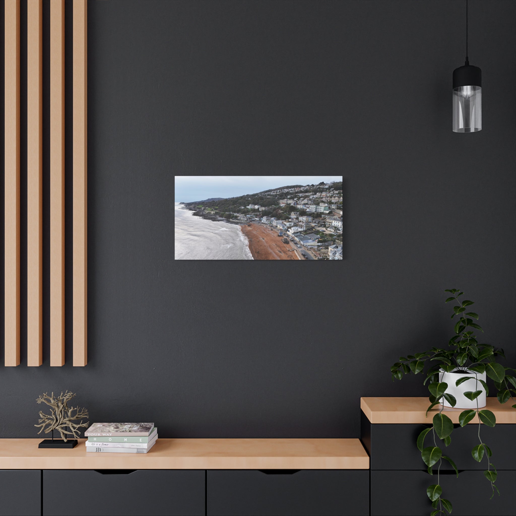 Isle of Wight Aerial Canvas Print — Ventnor Beach Stretched Wall Art