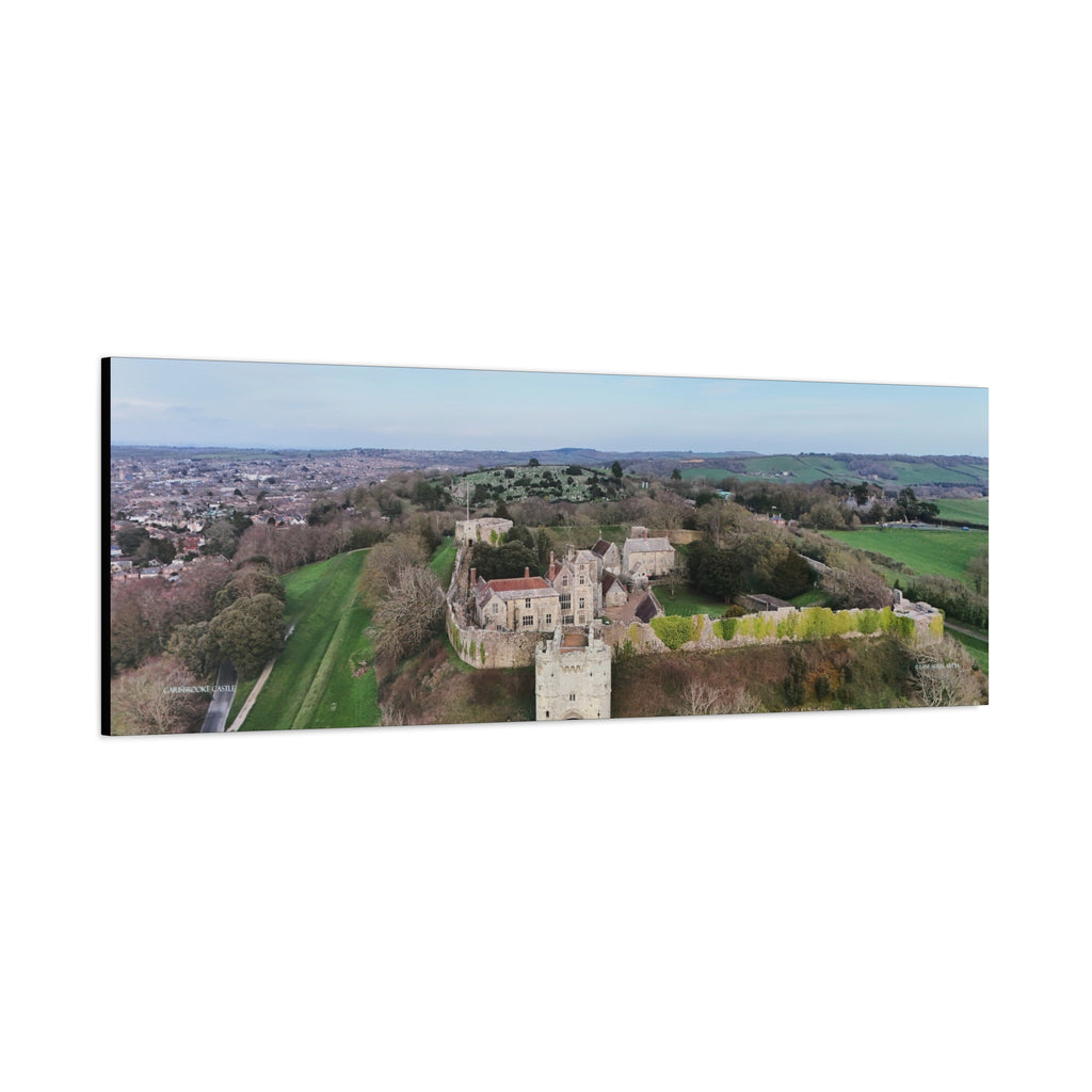 Isle of Wight Panoramic Canvas Print — Carisbrooke Castle Stretched Wall Art