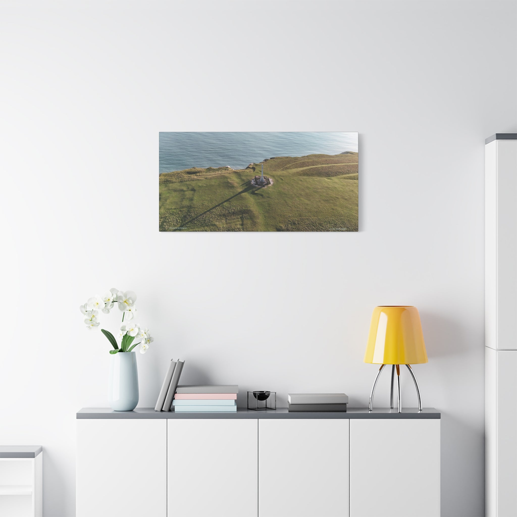 Isle of Wight Aerial Canvas Print — Tennyson Monument Panoramic Wall Art