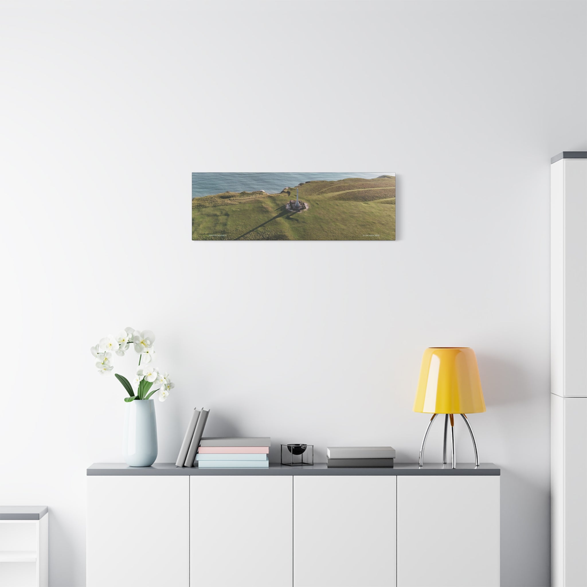 Isle of Wight Panoramic Canvas Print — Tennyson Monument Stretched Wall Art