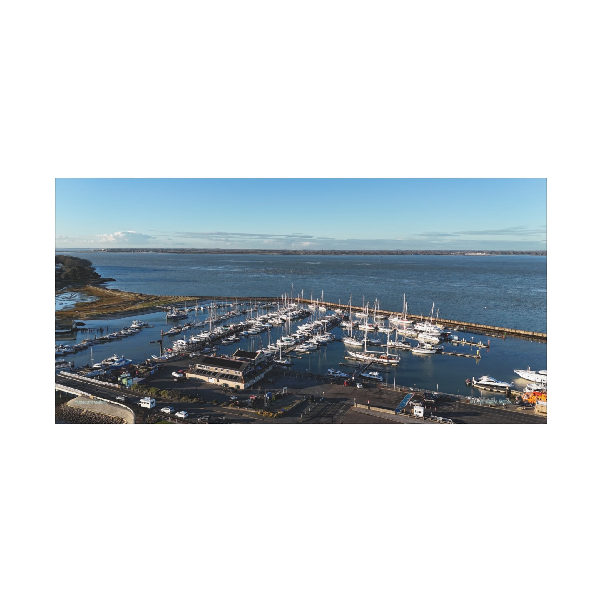 Isle of Wight Canvas Print — Yarmouth Marina Stretched Matte Wall Art