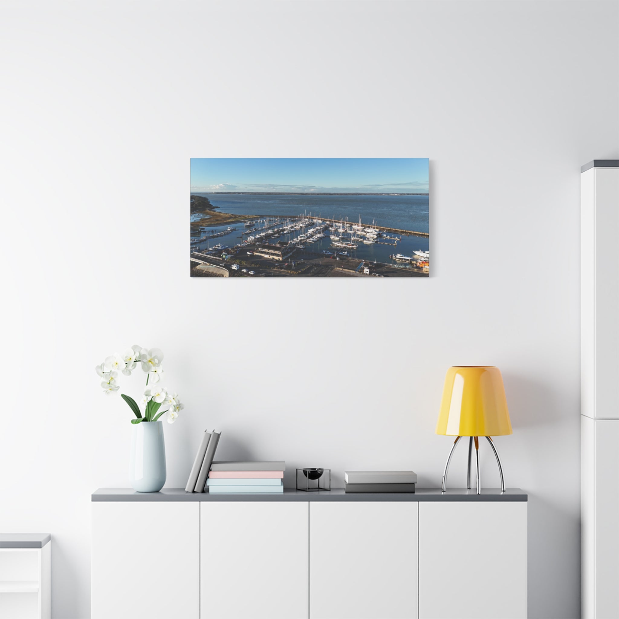 Isle of Wight Canvas Print — Yarmouth Marina Stretched Matte Wall Art