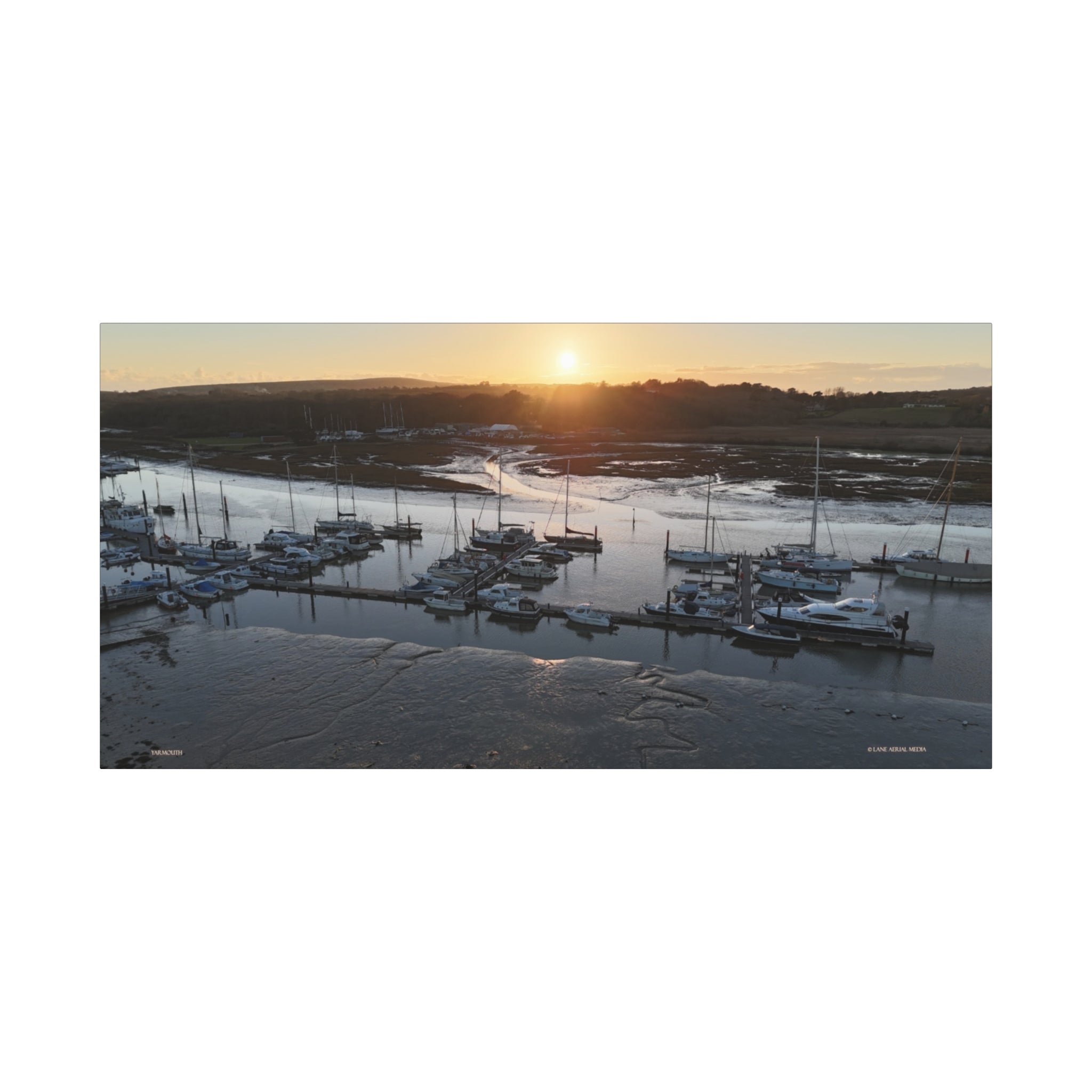 Isle of Wight Canvas Print — Yarmouth Harbour Stretched Matte Wall Art