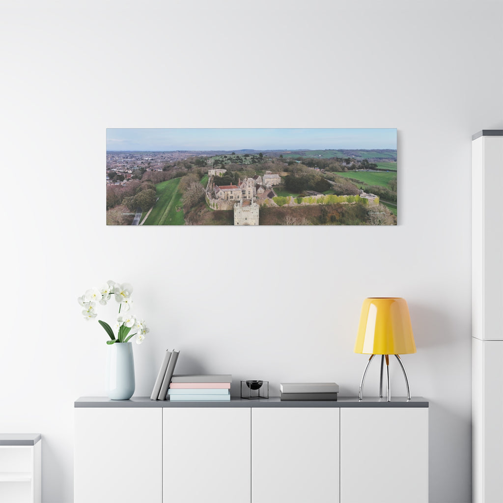 Isle of Wight Panoramic Canvas Print — Carisbrooke Castle Stretched Wall Art