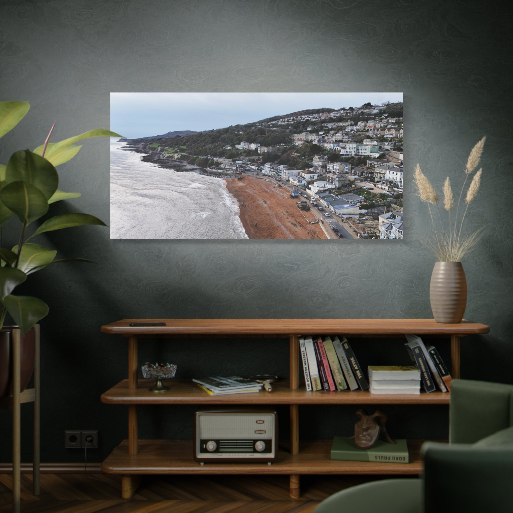 Isle of Wight Aerial Canvas Print — Ventnor Beach Stretched Wall Art