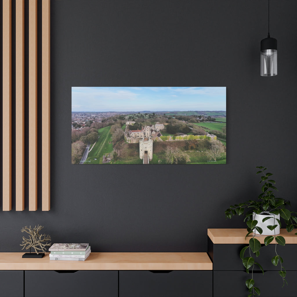 Isle of Wight Aerial Canvas Print — Carisbrooke Castle Landscape Stretched Wall Art