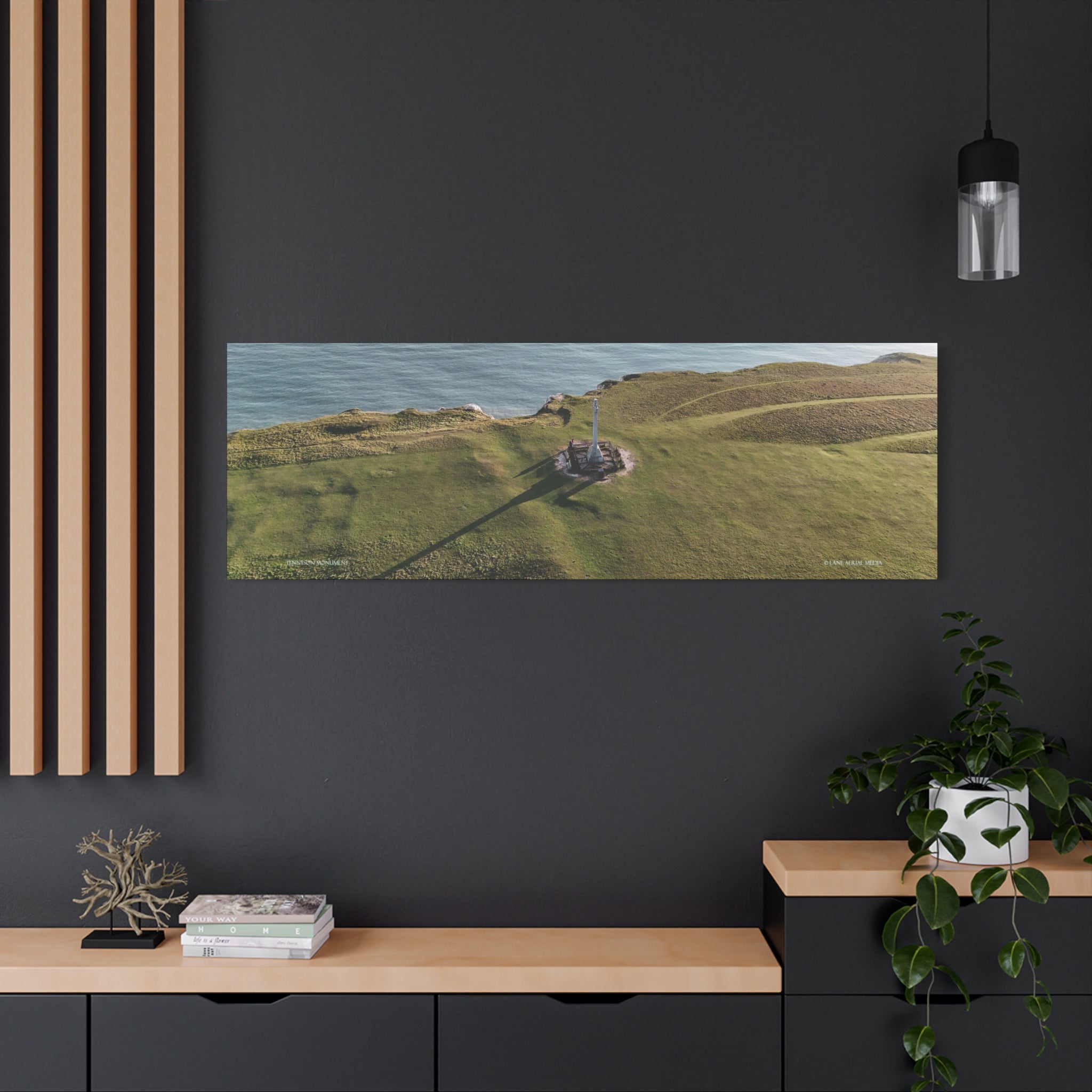 Isle of Wight Panoramic Canvas Print — Tennyson Monument Stretched Wall Art