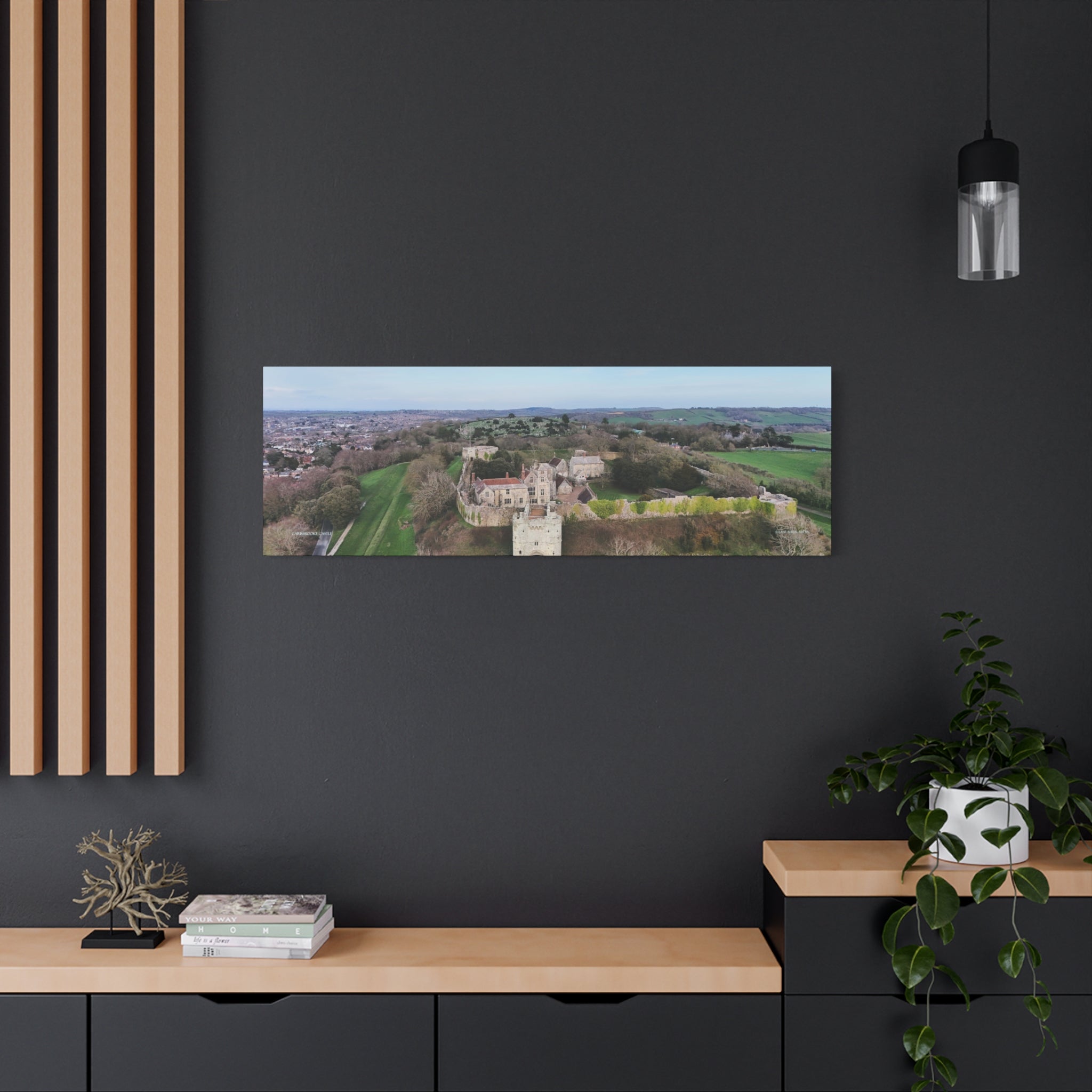 Isle of Wight Panoramic Canvas Print — Carisbrooke Castle Stretched Wall Art