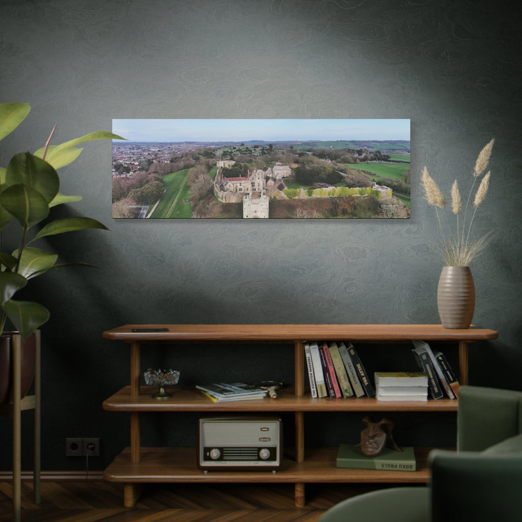 Isle of Wight Panoramic Canvas Print — Carisbrooke Castle Stretched Wall Art