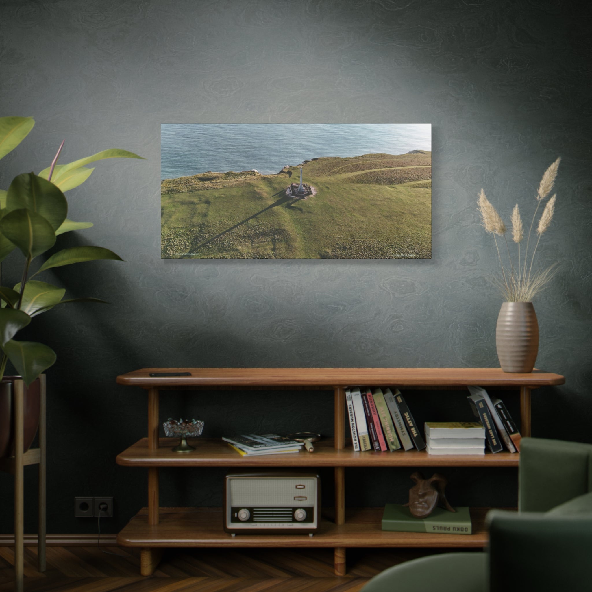Isle of Wight Aerial Canvas Print — Tennyson Monument Panoramic Wall Art