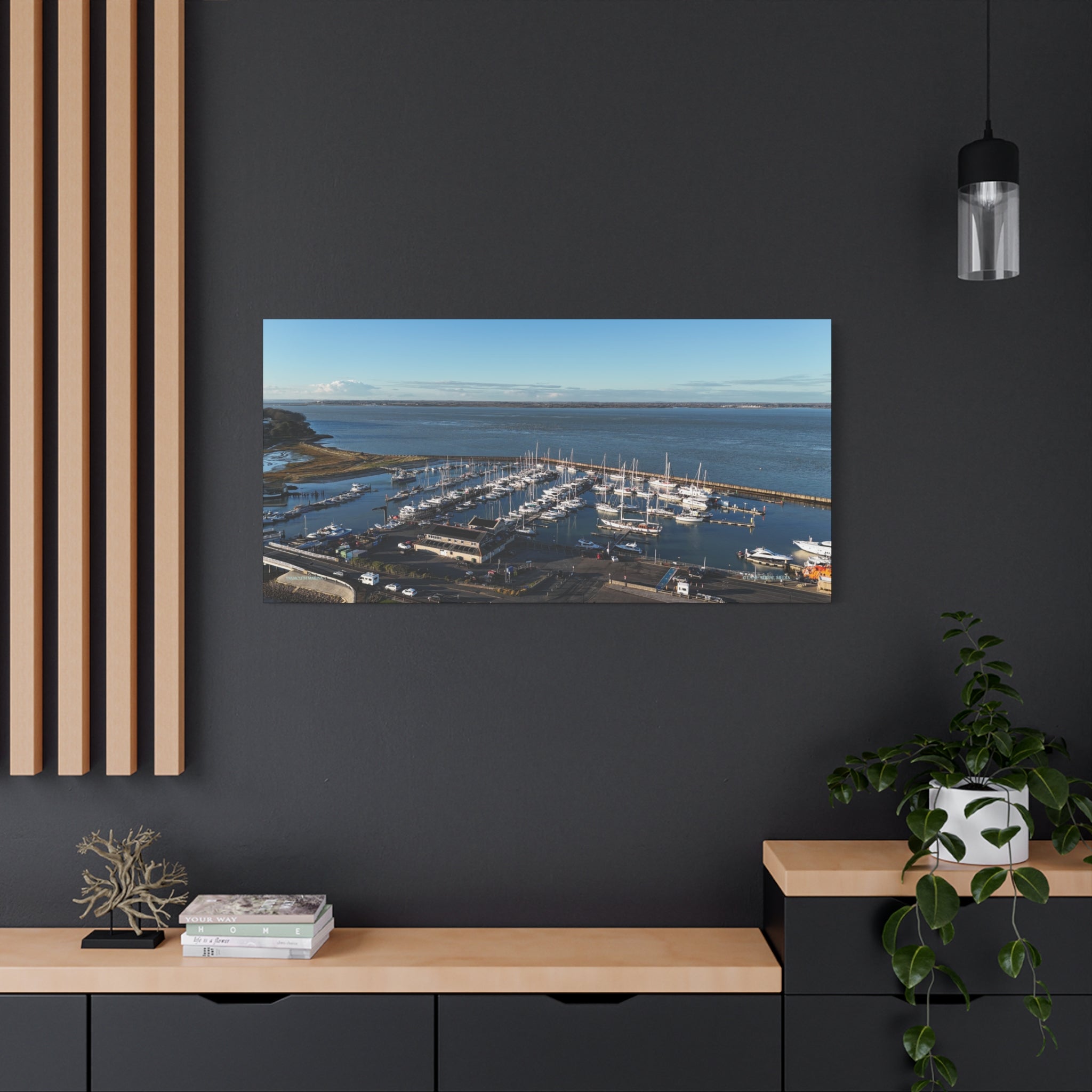 Isle of Wight Canvas Print — Yarmouth Marina Stretched Matte Wall Art