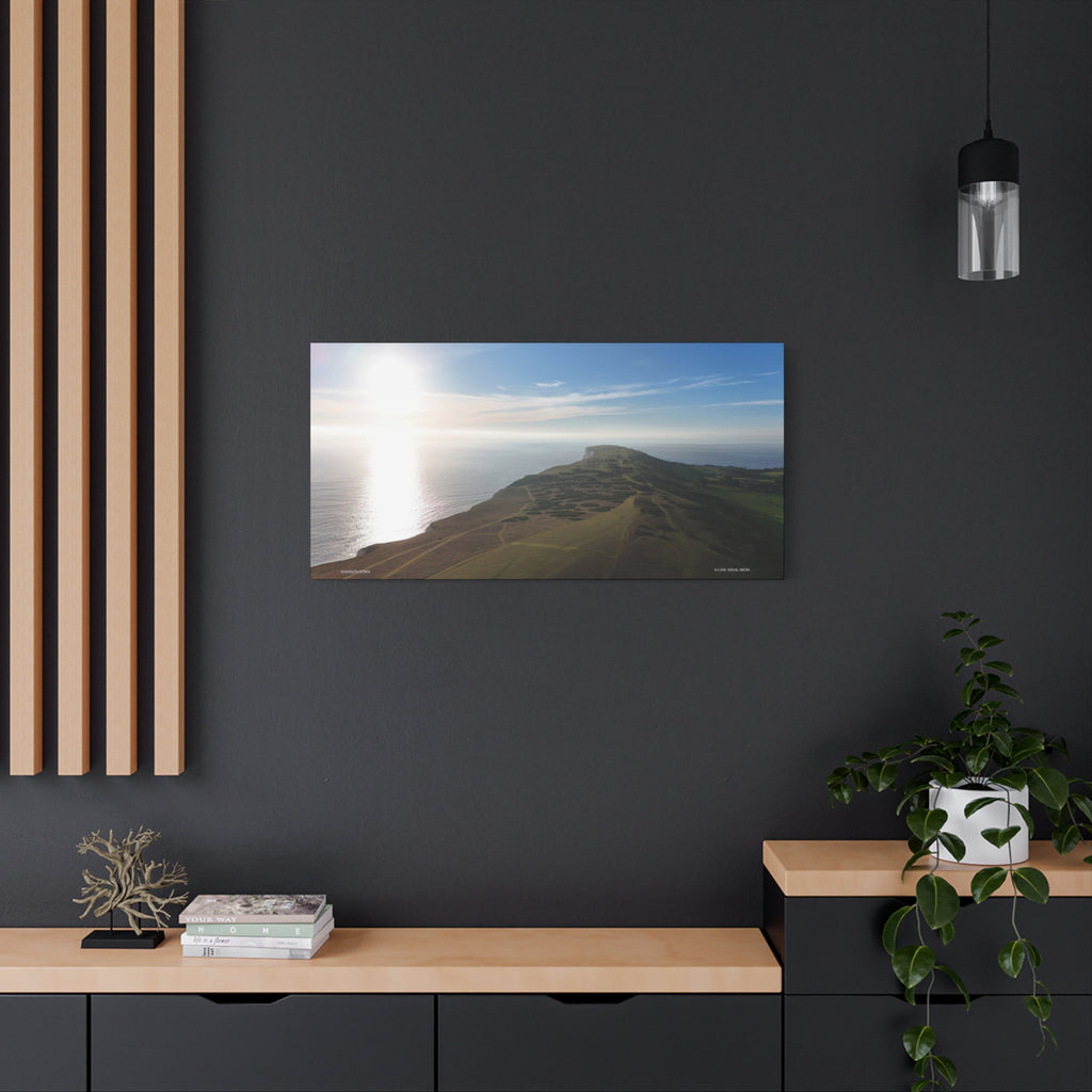 Isle of Wight Aerial Canvas Print — Tennyson to the Needles Stretched Wall Art
