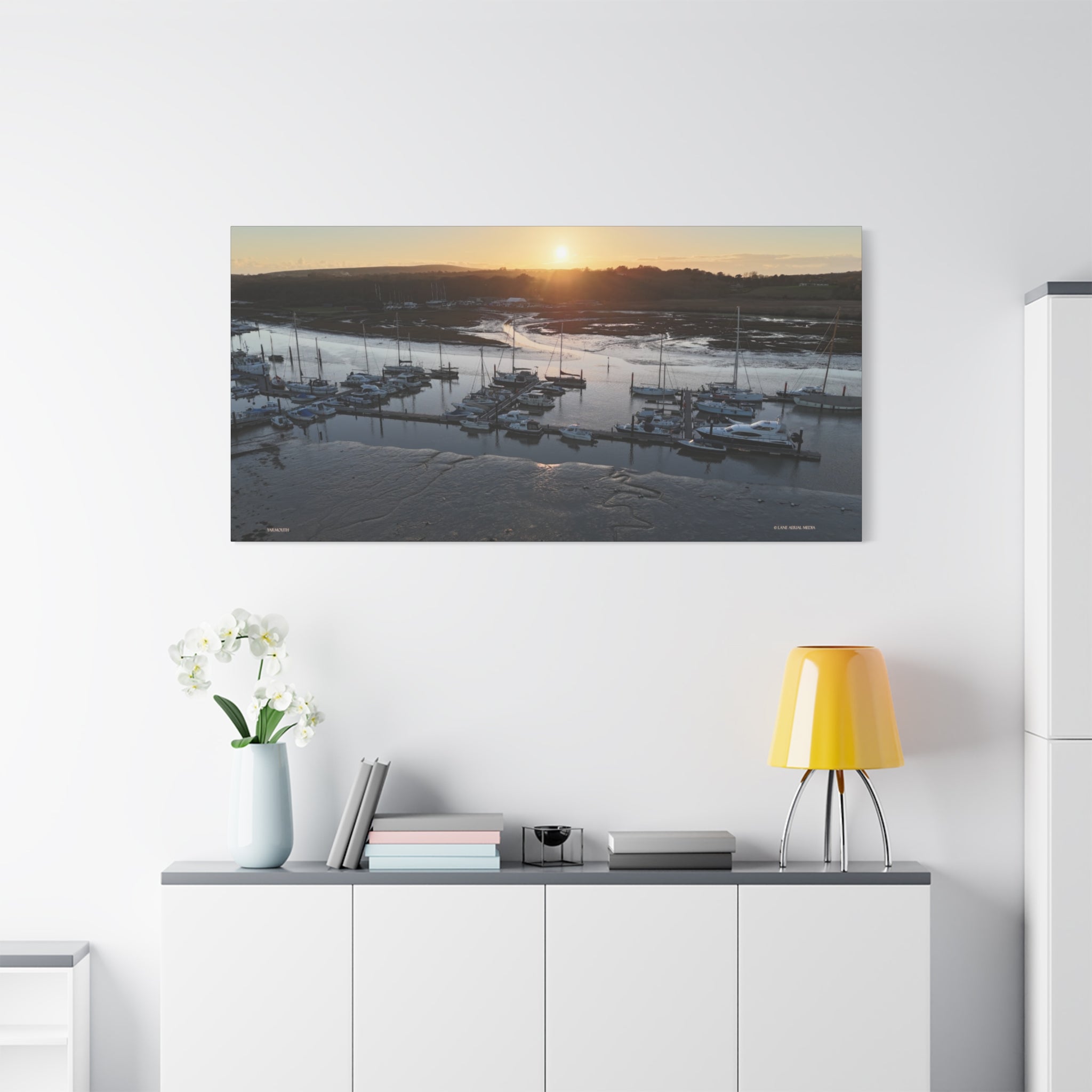 Isle of Wight Canvas Print — Yarmouth Harbour Stretched Matte Wall Art