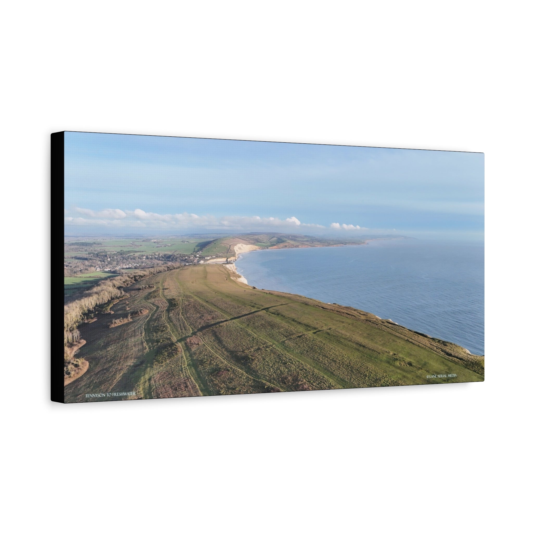 Isle of Wight Aerial Canvas Print — Tennyson to Freshwater Panoramic Coastal Wall Art