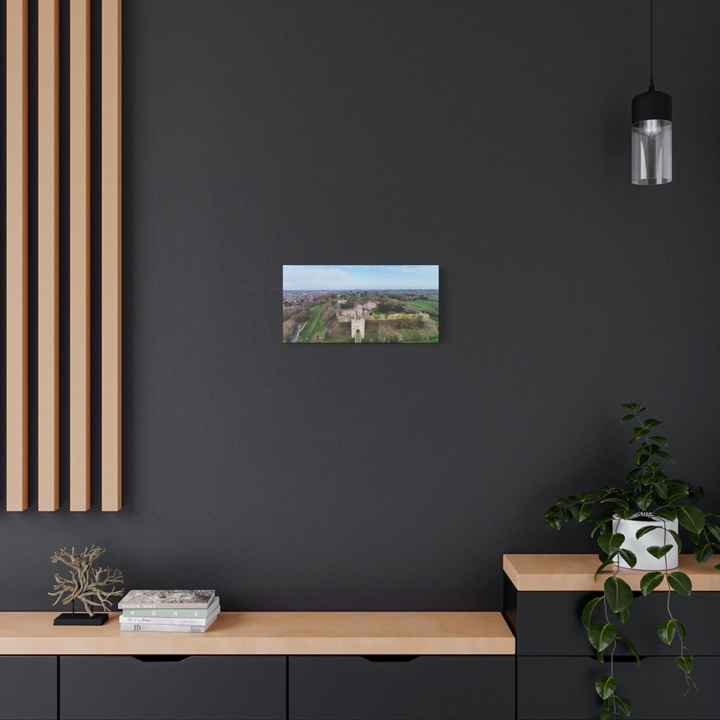Isle of Wight Aerial Canvas Print — Carisbrooke Castle Landscape Stretched Wall Art