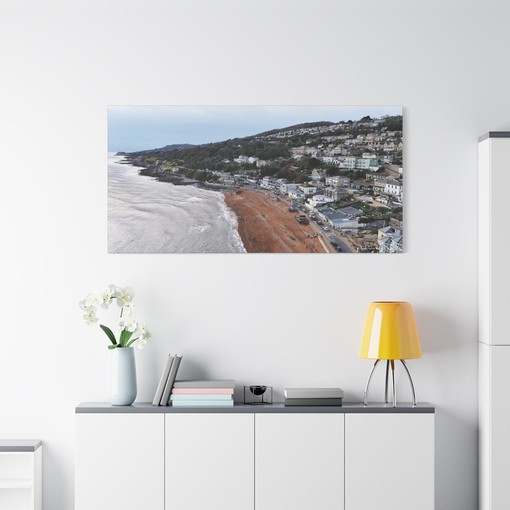 Isle of Wight Aerial Canvas Print — Ventnor Beach Stretched Wall Art