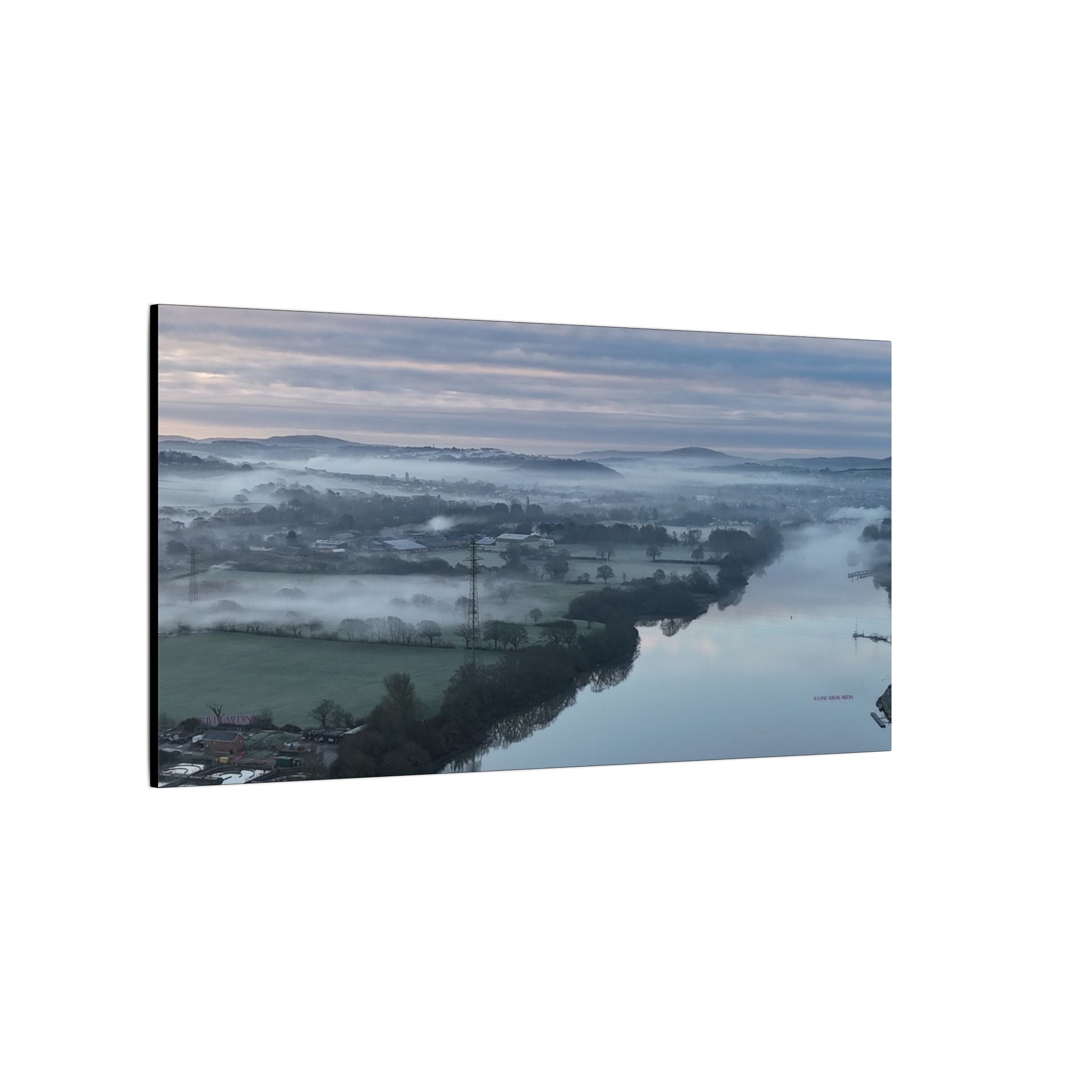 Isle of Wight Canvas Print — Misty River Medina Sunrise Stretched Wall Art