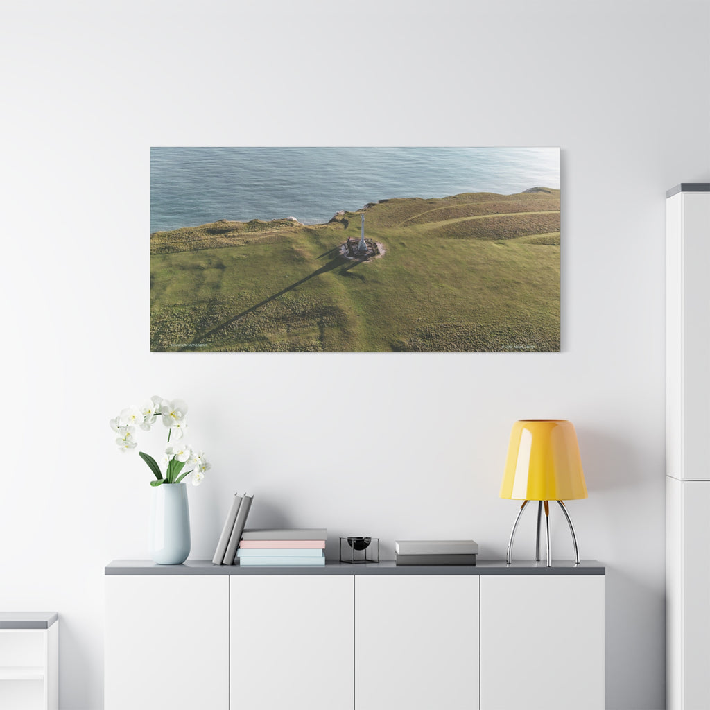 Isle of Wight Aerial Canvas Print — Tennyson Monument Panoramic Wall Art