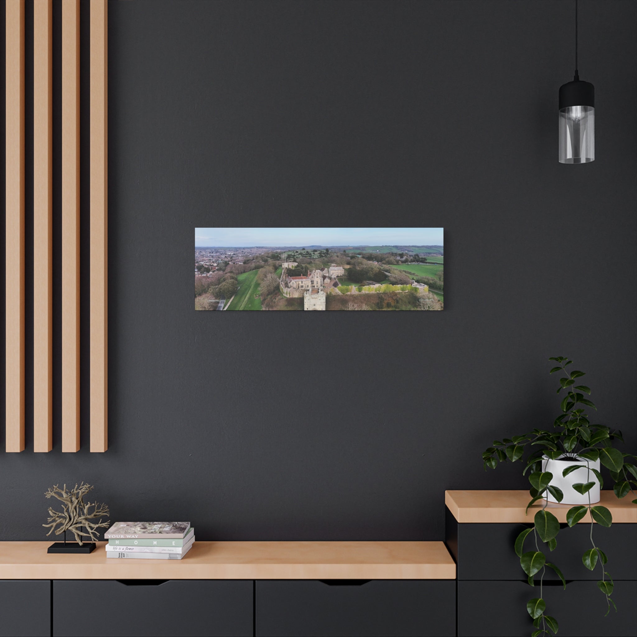 Isle of Wight Panoramic Canvas Print — Carisbrooke Castle Stretched Wall Art