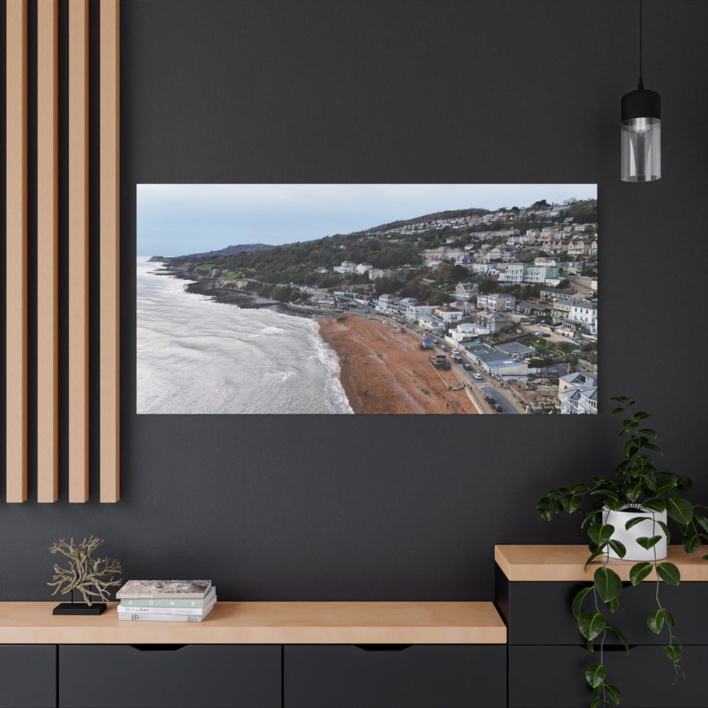 Isle of Wight Aerial Canvas Print — Ventnor Beach Stretched Wall Art