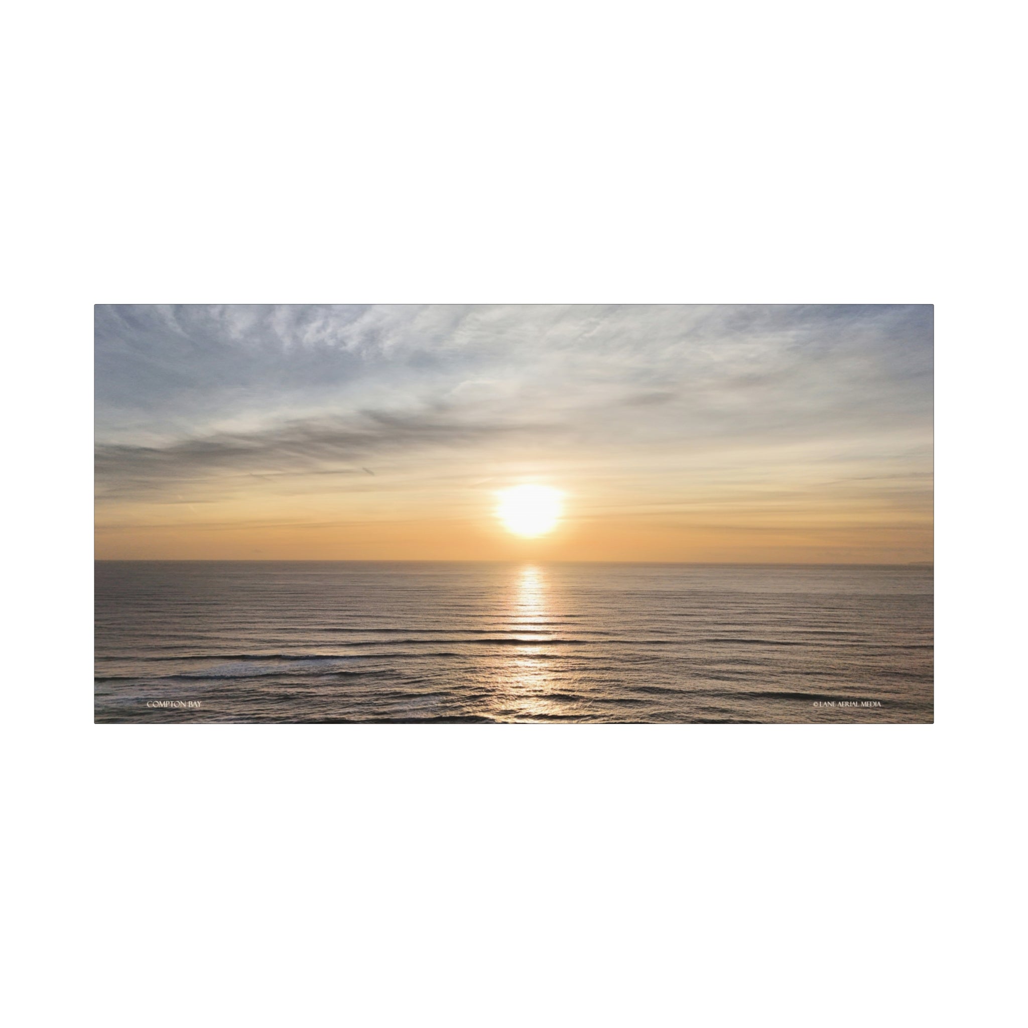 Isle of Wight Canvas Print — Compton Bay Sunset Matte Stretched Wall Art