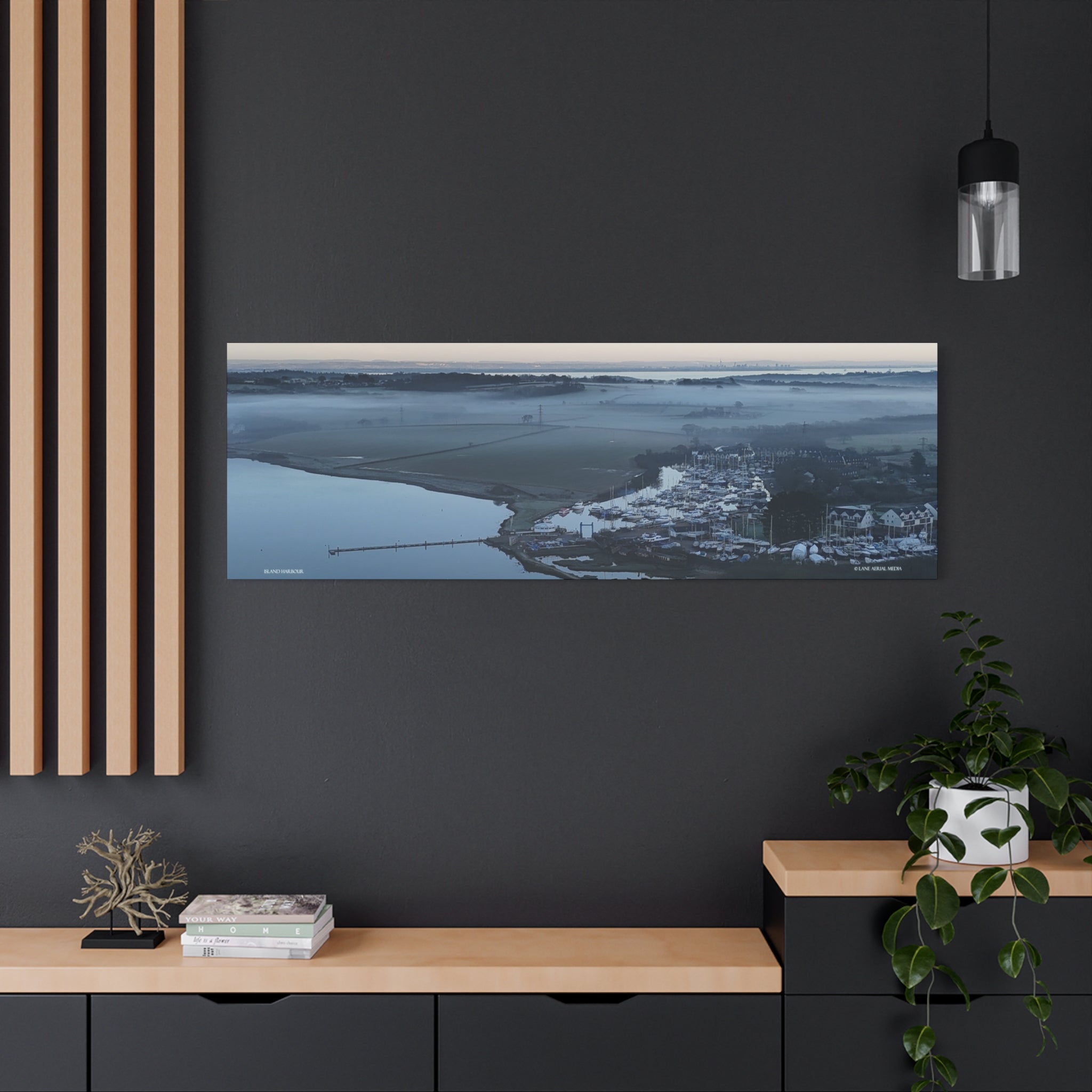 Isle of Wight Aerial Panoramic Canvas Print — Island Harbour Wall Art