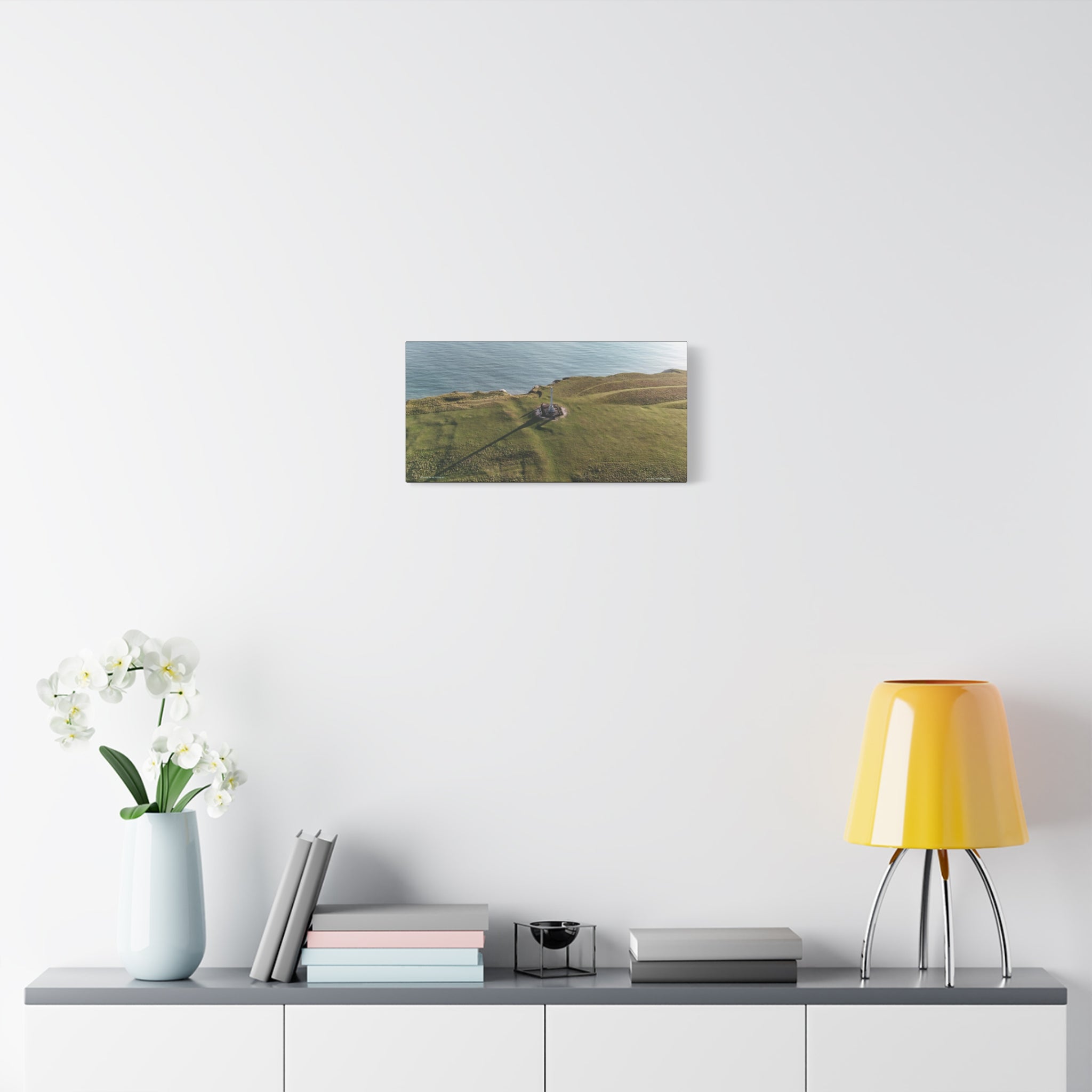 Isle of Wight Aerial Canvas Print — Tennyson Monument Panoramic Wall Art