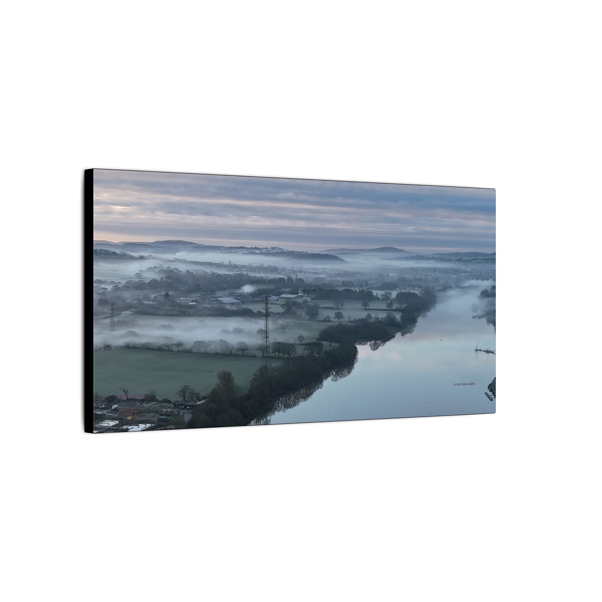 Isle of Wight Canvas Print — Misty River Medina Sunrise Stretched Wall Art
