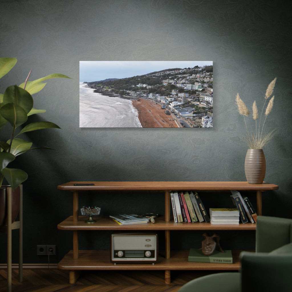 Isle of Wight Aerial Canvas Print — Ventnor Beach Stretched Wall Art