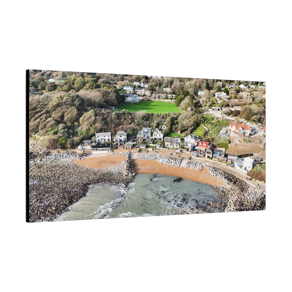 Isle of Wight Aerial Canvas Print — Steephill Cove Panoramic Beachfront Wall Art