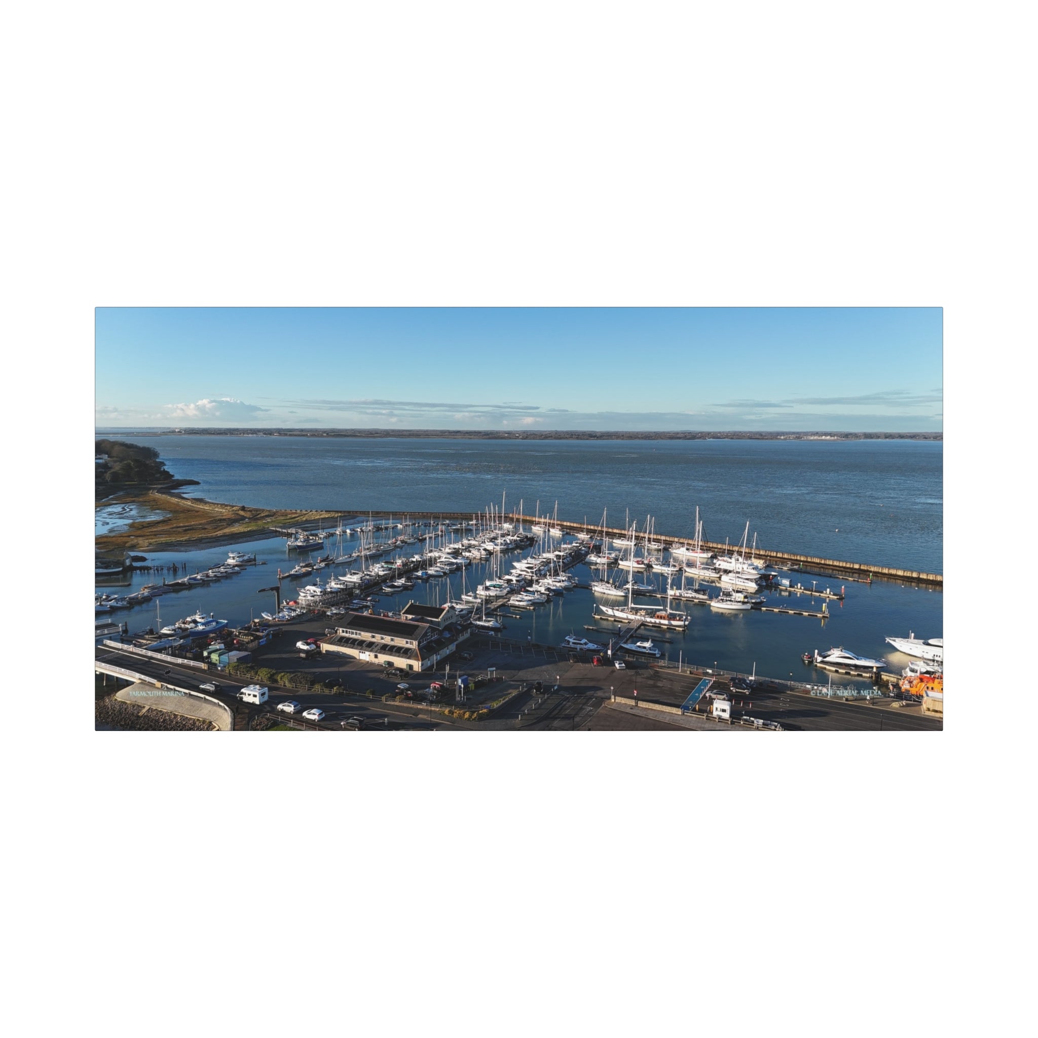Isle of Wight Canvas Print — Yarmouth Marina Stretched Matte Wall Art