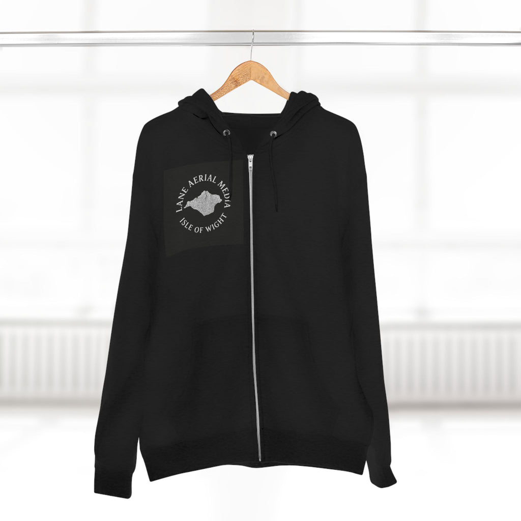 Lane Aerial Media Zip Hoodie — Logo Graphic Hoodie for Drone & Aerial Photography Enthusiasts