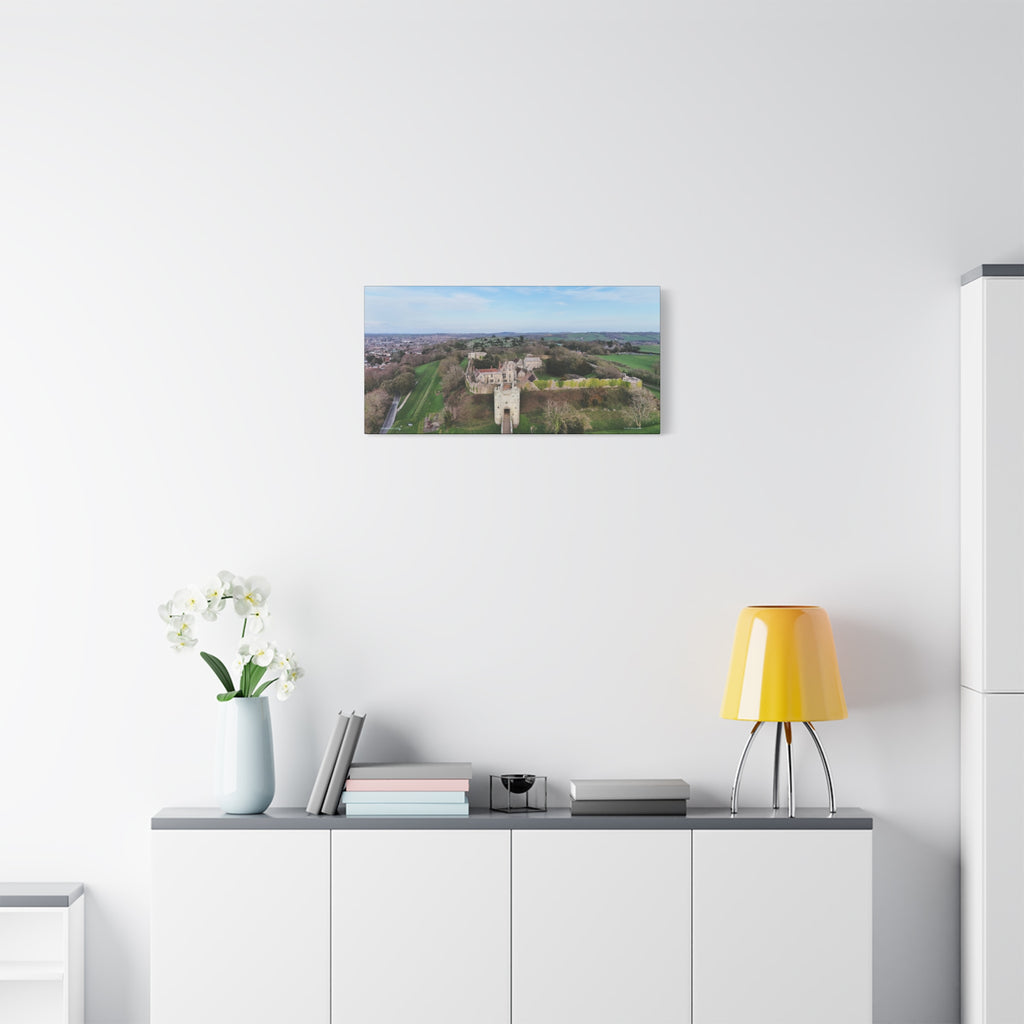Isle of Wight Aerial Canvas Print — Carisbrooke Castle Landscape Stretched Wall Art