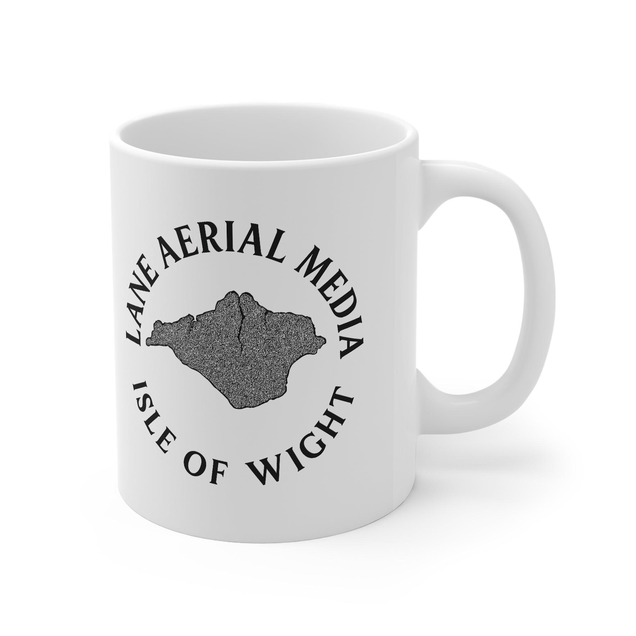 Isle of Wight Gift Mug — Lane Aerial Media Logo Ceramic Coffee Cup