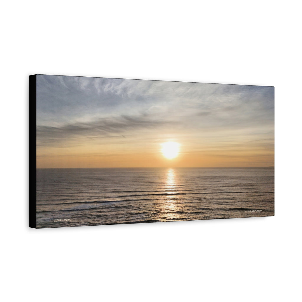 Isle of Wight Canvas Print — Compton Bay Sunset Matte Stretched Wall Art