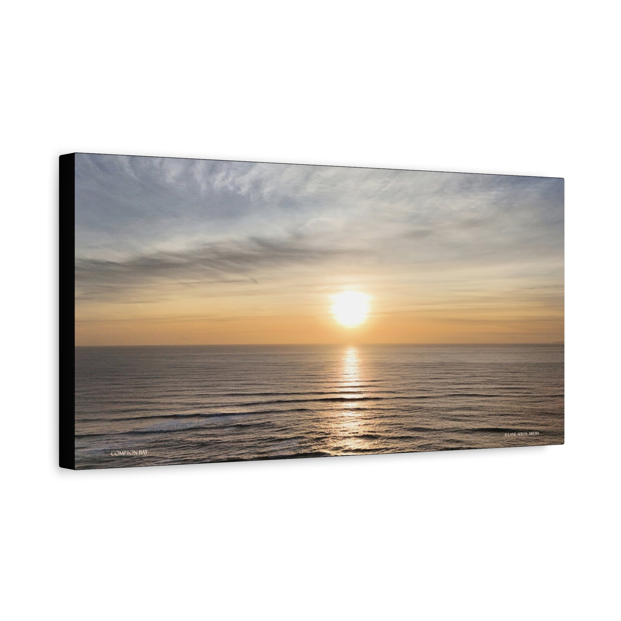 Isle of Wight Canvas Print — Compton Bay Sunset Matte Stretched Wall Art