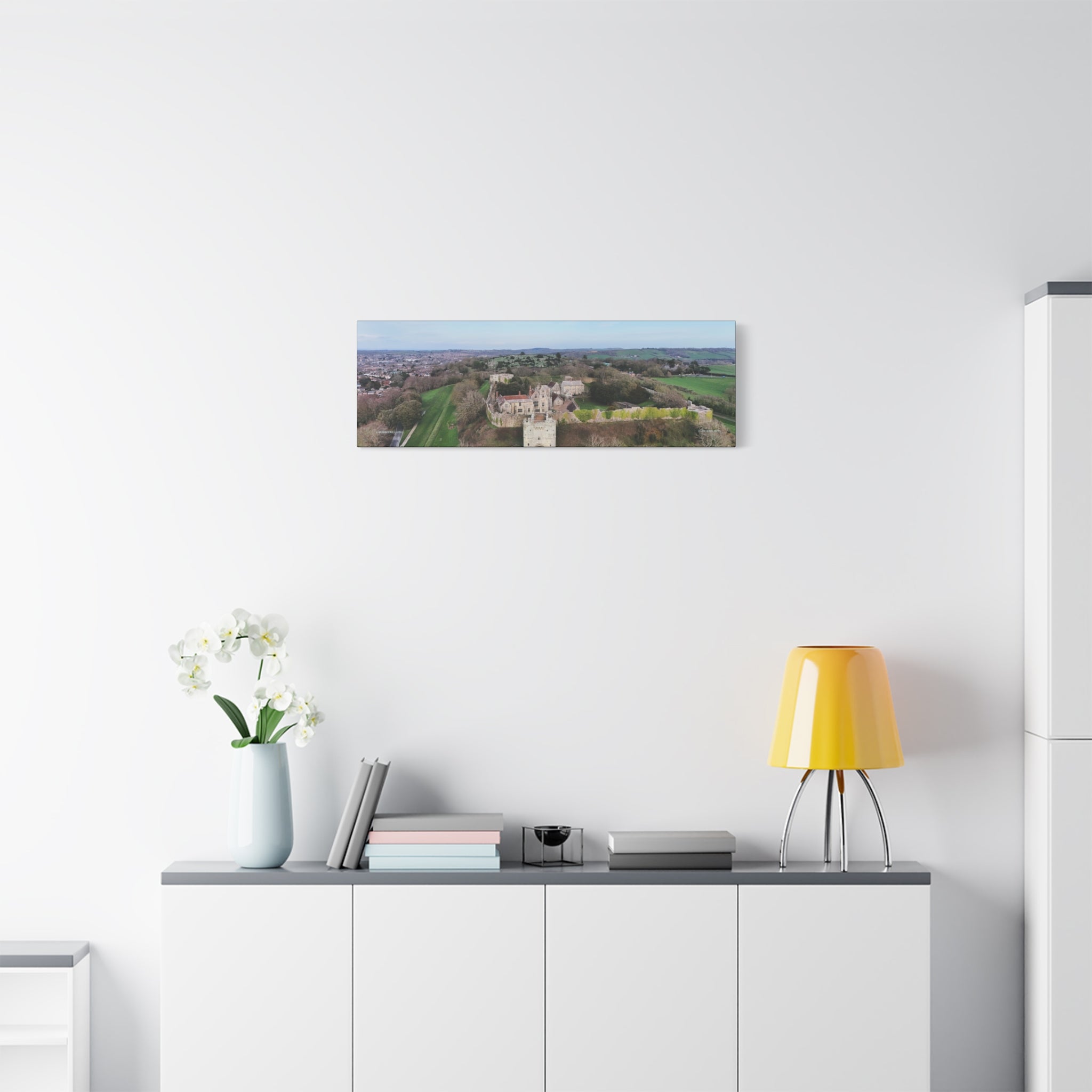 Isle of Wight Panoramic Canvas Print — Carisbrooke Castle Stretched Wall Art