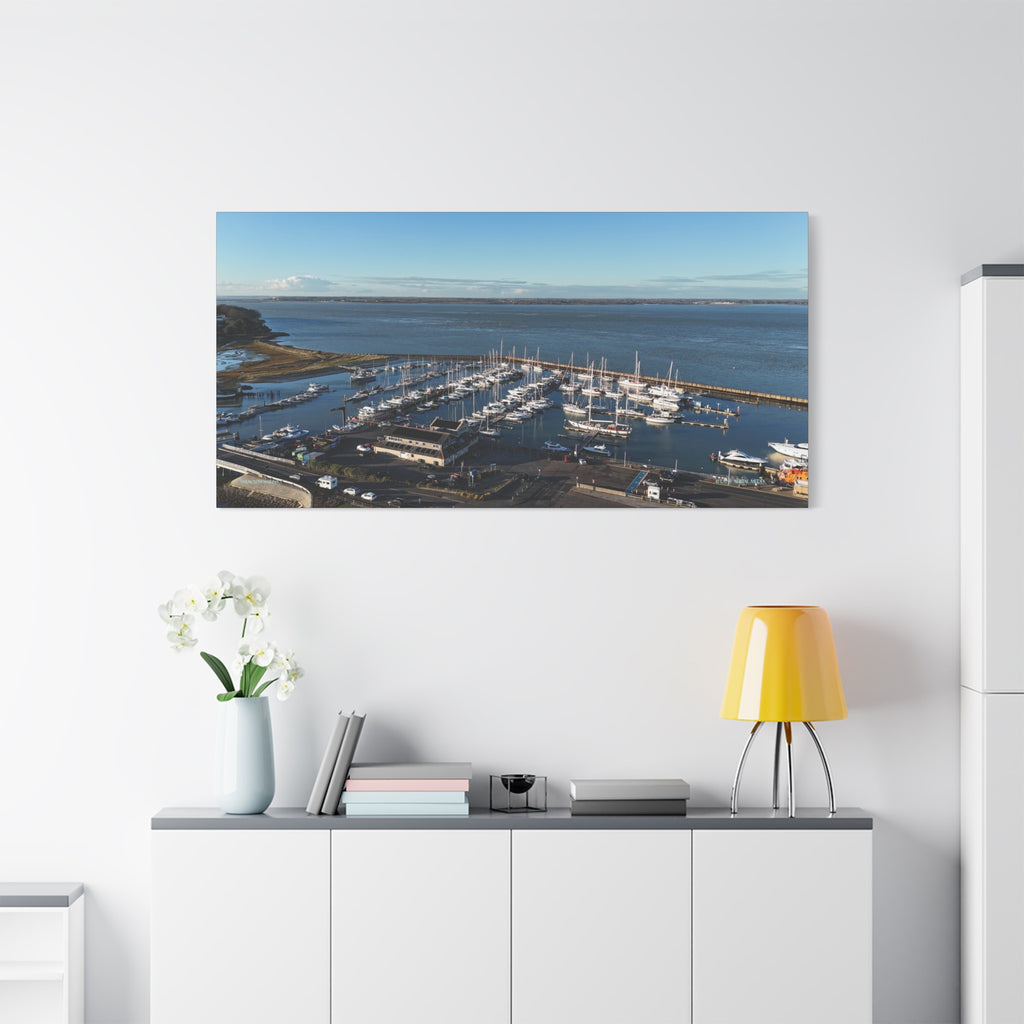 Isle of Wight Canvas Print — Yarmouth Marina Stretched Matte Wall Art